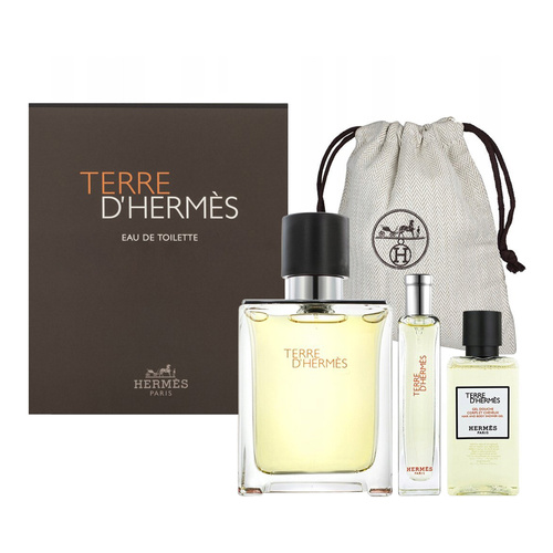 Hermes Terre d'Hermes zestaw - woda toaletowa 100 ml + woda toaletowa 15 ml + żel pod prysznic 40 ml