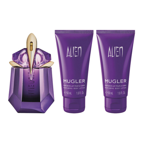 Mugler Alien  zestaw - woda perfumowana 30 ml + balsam do ciała  50 ml + żel pod prysznic  50 ml