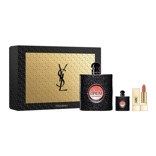 Yves Saint Laurent Black Opium  zestaw - woda perfumowana  90 ml + woda perfumowana  7,5 ml + Rouge Pur Couture No.70 Lipstick -   1,3 g