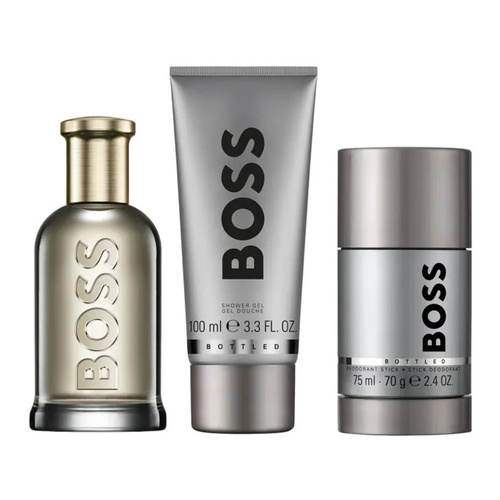 Hugo Boss Boss Bottled Eau de Parfum zestaw - woda perfumowana 100 ml + dezodorant sztyft  75 ml + żel pod prysznic 100 ml