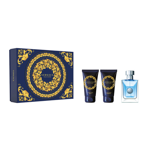 Versace pour Homme zestaw - woda toaletowa  50 ml + balsam po goleniu  50 ml + żel pod prysznic  50 ml