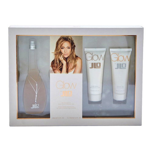 Jennifer Lopez Glow zestaw - woda toaletowa 100 ml + balsam do ciała  75 ml + żel pod prysznic  75 ml