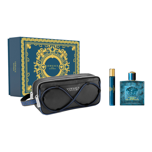 Versace Eros Eau De Parfum  zestaw - woda perfumowana 100 ml + woda perfumowana  10 ml + kosmetyczka