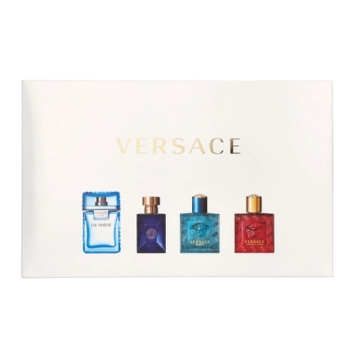 Versace zestaw miniaturek - Man Eau Fraiche EDT 5 ml + Versace Pour Homme Dylan Blue EDT 5 ml + Eros EDT 5 ml + Eros Flame EDP 5 ml OUTLET