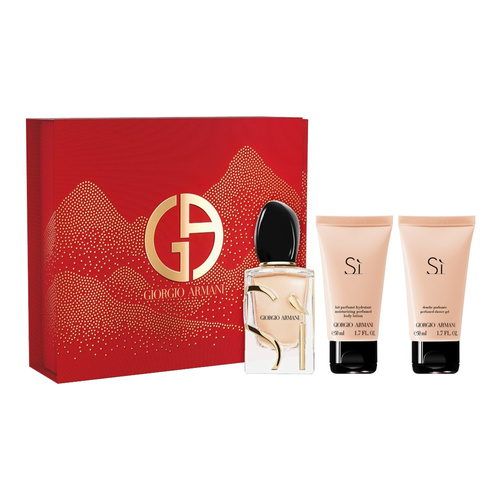 Giorgio Armani Si zestaw - woda perfumowana  50 ml + balsam do ciała  50 ml + żel pod prysznic 50 ml