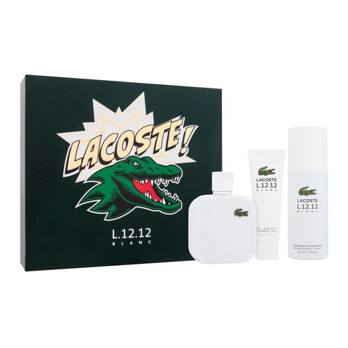 Lacoste Eau de Lacoste L.12.12 Blanc zestaw - woda toaletowa 100 ml + dezodorant spray 150 ml + żel pod prysznic 50 ml