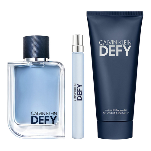 Calvin Klein Defy zestaw - woda toaletowa 100 ml + woda toaletowa  10 ml + żel pod prysznic 100 ml