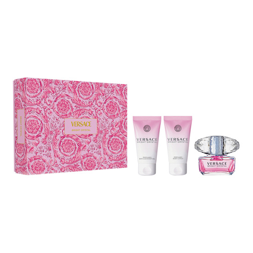 Versace Bright Crystal  zestaw - woda toaletowa  50 ml + balsam do ciała 50 ml + żel pod prysznic 50 ml