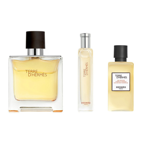 Hermes Terre d'Hermes  zestaw - perfumy  75 ml + perfumy  15 ml + żel pod prysznic  40 ml