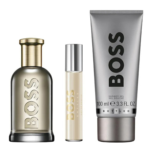 Hugo Boss Boss Bottled Eau de Parfum zestaw - woda perfumowana 100 ml + woda perfumowana 10 ml + żel pod prysznic 100 ml