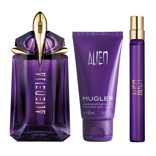 Mugler Alien zestaw - woda perfumowana  60 ml + woda perfumowana  10 ml + balsam do ciała  50 ml OUTLET