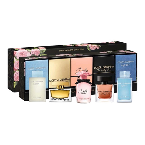 Dolce & Gabbana zestaw - The Only One woda perfumowana 7,5 ml + The One woda perfumowana  5 ml + Light Blue woda toaletowa  4,5 ml + Light Blue Intense woda perfumowana 4,5 ml + Garden woda perfumowana 5 ml