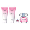 Versace Bright Crystal  zestaw - woda toaletowa  90 ml + woda toaletowa   5 ml + balsam do ciała 100 ml + żel pod prysznic 100 ml