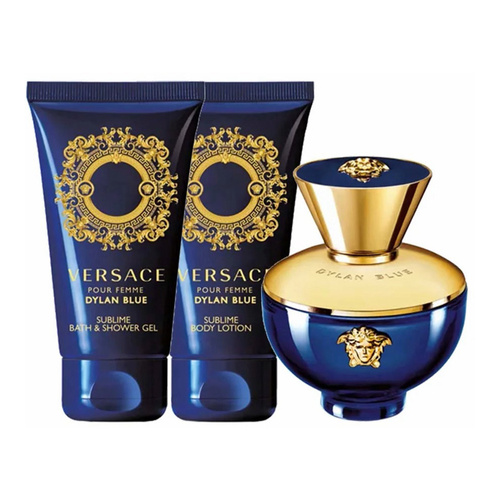 Versace pour Femme Dylan Blue zestaw - woda perfumowana  50 ml + balsam do ciała  50 ml + żel pod prysznic  50 ml