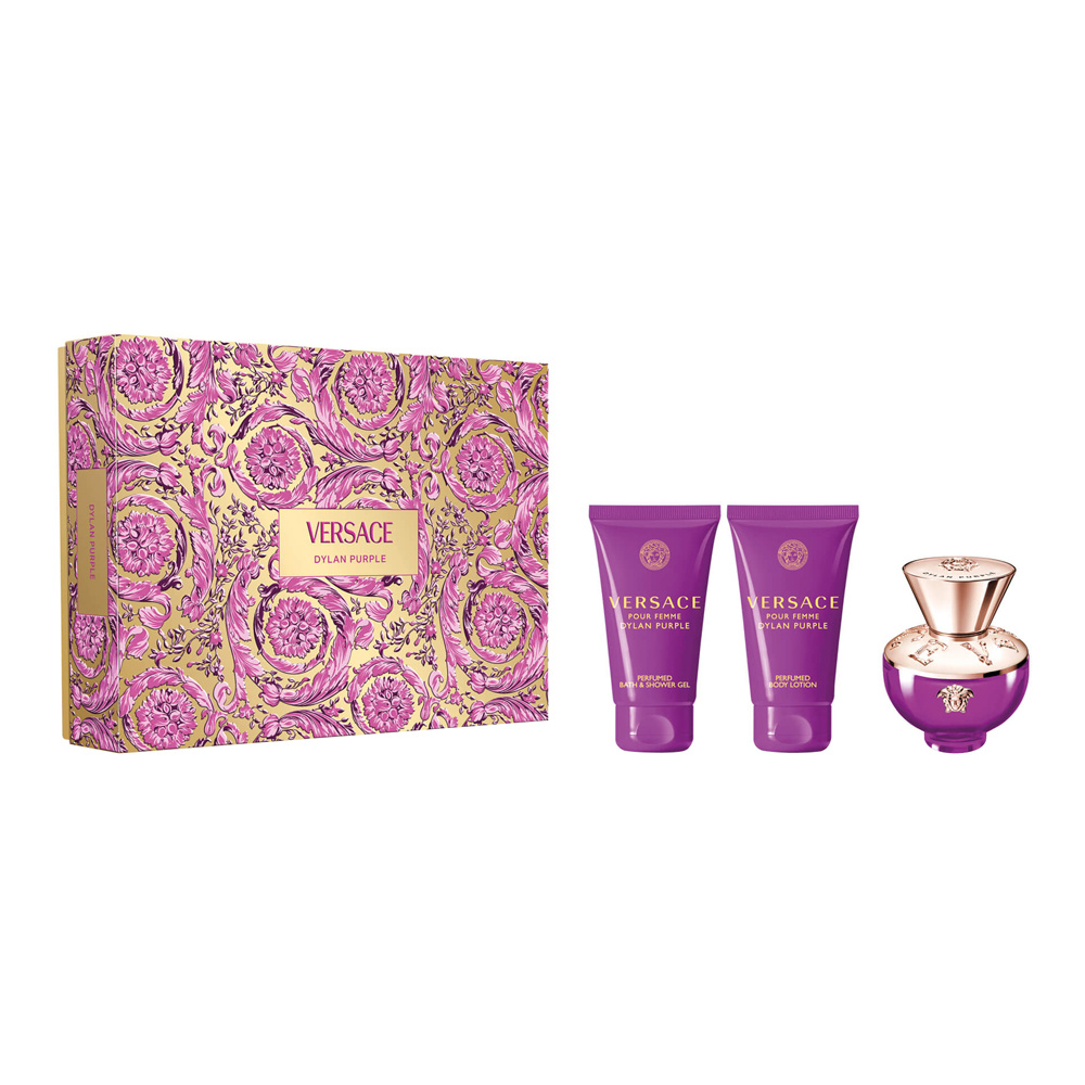 Versace Pour Femme Dylan Purple zestaw - woda perfumowana 50 ml + balsam do ciała 50 ml + żel pod prysznic 50 ml
