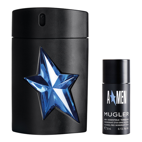 Mugler A Men zestaw - woda toaletowa 100 ml Rubber + dezodorant sztyft  20 ml