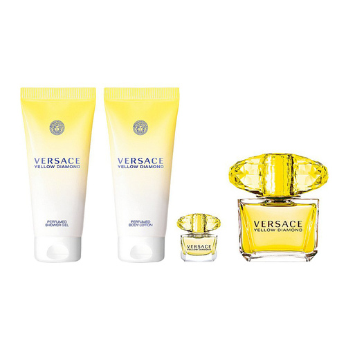 Versace Yellow Diamond  zestaw - woda toaletowa  90 ml + woda toaletowa   5 ml + balsam do ciała 100 ml + żel pod prysznic 100 ml