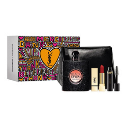 Yves Saint Laurent Black Opium zestaw - woda perfumowana  90 ml + pomadka do ust   2 g + mini tusz do rzęs + kosmetyczka
