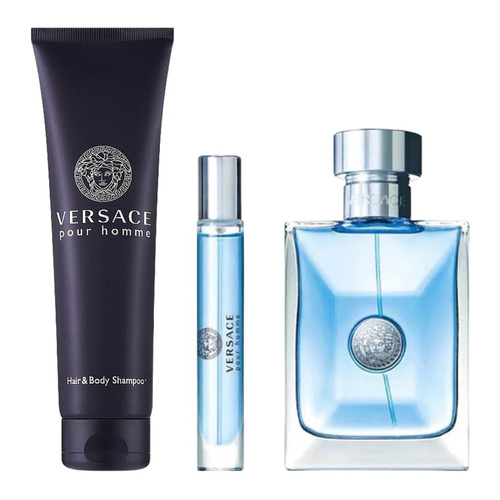 Versace pour Homme zestaw - woda toaletowa 100 ml + woda toaletowa 10 ml + żel pod prysznic 150 ml