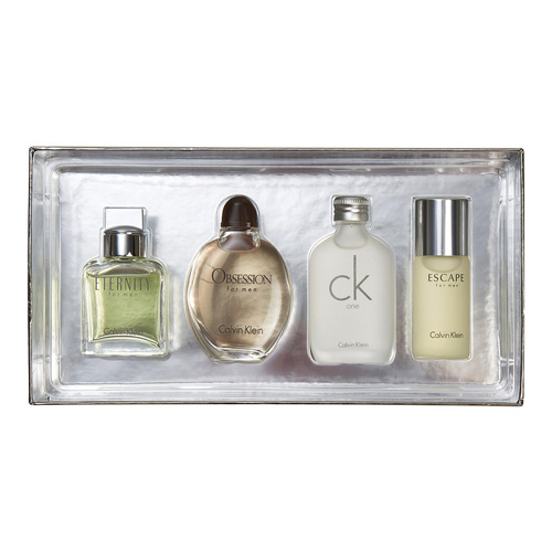 Calvin Klein zestaw miniaturek - Eternity for men woda toaletowa 15 ml + Obsession for men woda toaletowa 15 ml + CK One woda toaletowa 15 ml + Escape woda toaletowa for men 15 ml OUTLET