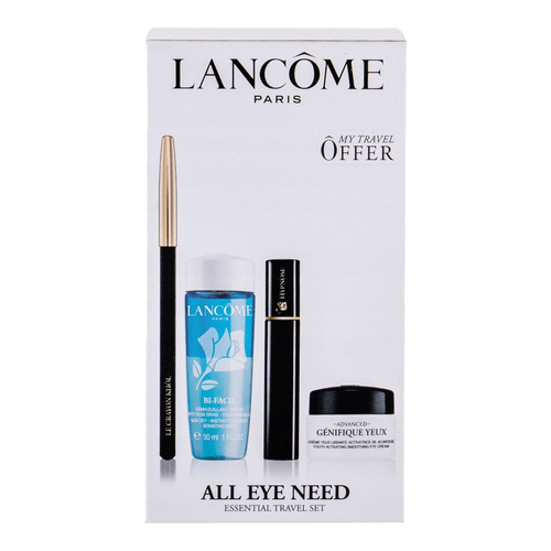 Lancome zestaw - Hypnose tusz do rzęs 2 ml - 01 Noir Hypnotic - Black + Crayon kredka do oczu 1,14 g - Noir + Bi-Facil płyn do demakijażu 30 ml + Advanced Génifigue Yeux krem pod oczy 5 ml