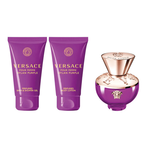 Versace Pour Femme Dylan Purple  zestaw - woda perfumowana  50 ml + balsam do ciała  50 ml + żel pod prysznic  50 ml
