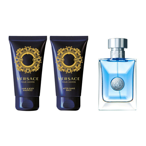 Versace pour Homme zestaw - woda toaletowa  50 ml + balsam po goleniu  50 ml + żel pod prysznic  50 ml 