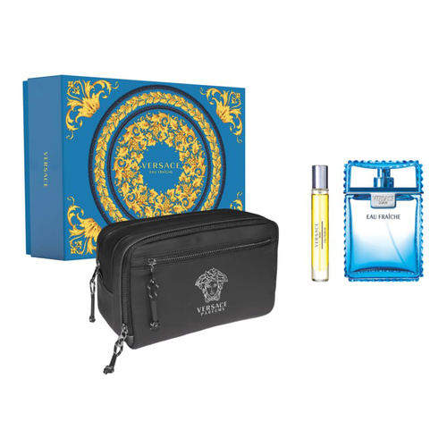 Versace Man Eau Fraiche zestaw - woda toaletowa 100 ml + woda toaletowa 10 ml + kosmetyczka