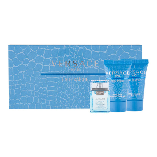 Versace Man Eau Fraiche zestaw - woda toaletowa 5 ml + balsam po goleniu 25 ml + żel pod prysznic 25 ml