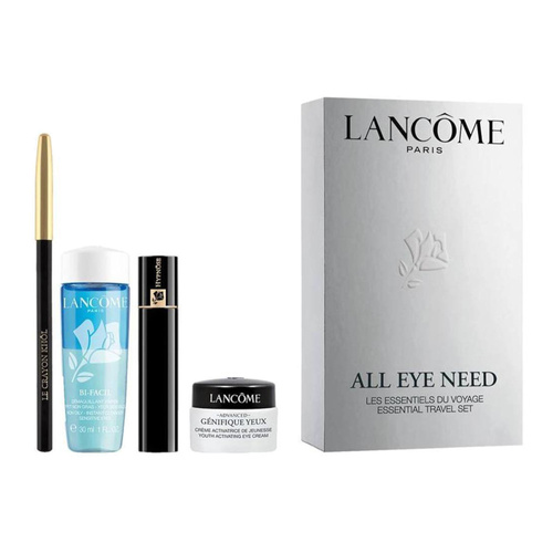 Lancome zestaw - Hypnose tusz do rzęs 2 ml - 01 Noir Hypnotic - Black + Crayon kredka do oczu 1,14 g - Noir + Bi-Facil płyn do demakijażu 30 ml + Advanced Génifigue Yeux krem pod oczy 5 ml