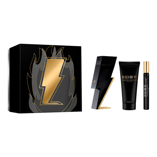 Carolina Herrera Bad Boy zestaw - woda toaletowa 100 ml + woda toaletowa  10 ml + żel pod prysznic 100 ml