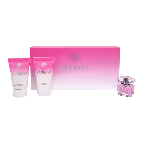 Versace Bright Crystal zestaw - woda toaletowa 5 ml bez sprayu + balsam do ciała 25 ml + żel pod prysznic 25 ml
