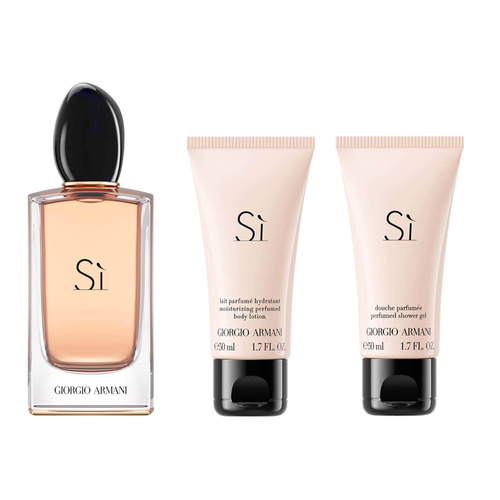 Giorgio Armani Si zestaw - woda perfumowana 100 ml + balsam do ciała  50 ml + żel pod prysznic  50 ml