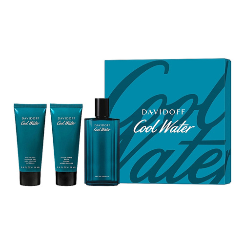 Davidoff Cool Water  zestaw - woda toaletowa 125 ml + balsam po goleniu  75 ml + żel pod prysznic  75 ml