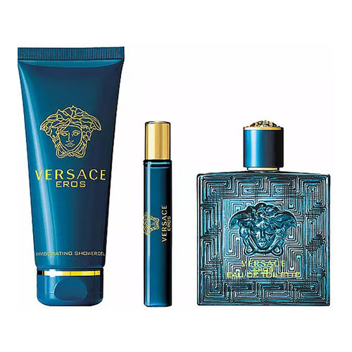 Versace Eros Men zestaw - woda toaletowa 100 ml + woda toaletowa  10 ml + żel pod prysznic 150 ml