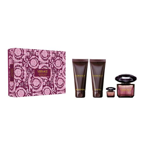 Versace Crystal Noir zestaw - woda perfumowana 90 ml + woda perfumowana 5 ml + balsam do ciała 100 ml + żel pod prysznic 100 ml