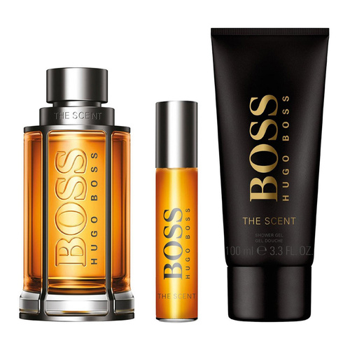 Hugo Boss Boss The Scent for Him zestaw - woda toaletowa 100 ml + woda toaletowa  10 ml + żel pod prysznic 100 ml