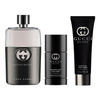 Gucci Guilty pour Homme zestaw - woda toaletowa 90 ml + dezodorant sztyft 75 ml + żel pod prysznic 50 ml