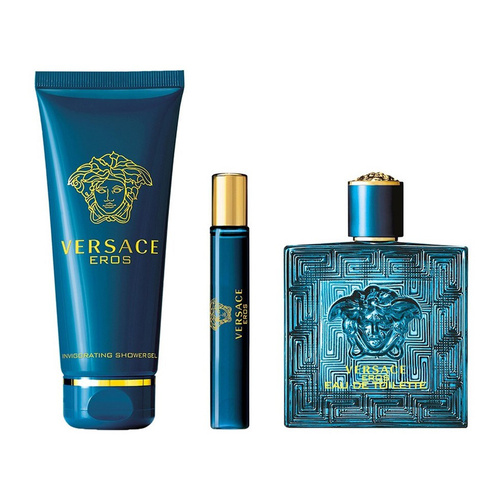 Versace Eros Men zestaw - woda toaletowa 100 ml + woda toaletowa  10 ml + żel pod prysznic 150 ml