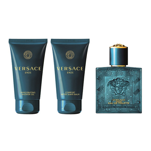 Versace Eros  zestaw - woda toaletowa  50 ml + żel pod prysznic  50 ml + balsam po goleniu  50 ml 