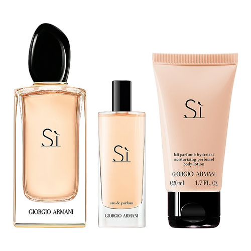 Giorgio Armani Si  zestaw - woda perfumowana 100 ml + woda perfumowana  15 ml + balsam do ciała  50 ml