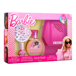 Air-Val Barbie Zestaw - woda toaletowa  50 ml + lakier do paznokci  3,5 ml + ozdoby do paznokci + suszarka do paznokci
