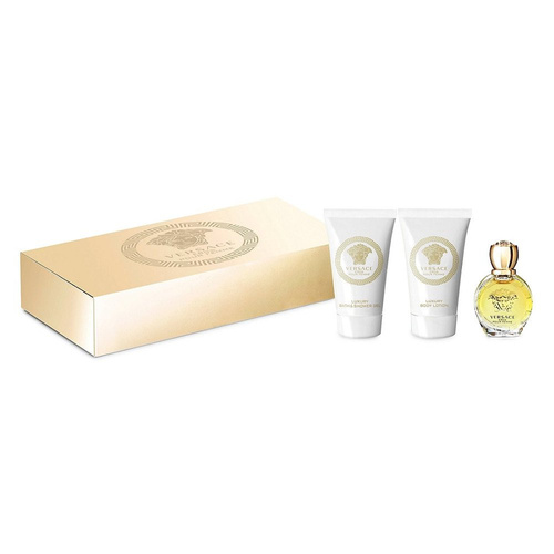 Versace Eros pour Femme  zestaw - woda perfumowana 5 ml bez sprayu + balsam 25 ml + żel pod prysznic 25 ml