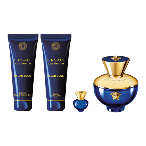 Versace pour Femme Dylan Blue zestaw - woda perfumowana 100 ml + woda perfumowana   5 ml + balsam do ciała 100 ml + żel pod prysznic 100 ml