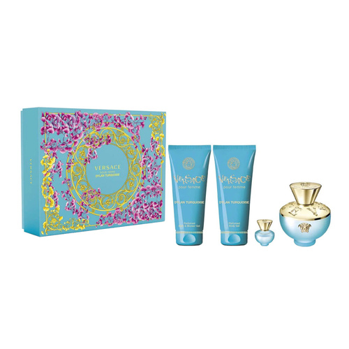 Versace Pour Femme Dylan Turquoise zestaw - woda toaletowa 100 ml + woda toaletowa   5 ml + żel do ciała 100 ml + żel pod prysznic 100 ml