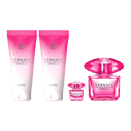 Versace Bright Crystal Absolu zestaw - woda perfumowana  90 ml + woda perfumowana   5 ml + balsam do ciała 100 ml + żel pod prysznic 100 ml