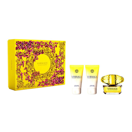 Versace Yellow Diamond zestaw - woda toaletowa  50 ml + balsam do ciała  50 ml + żel pod prysznic 50 ml