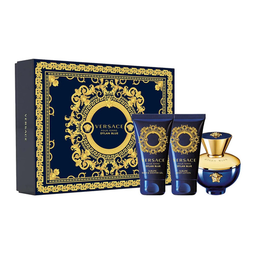 Versace pour Femme Dylan Blue zestaw - woda perfumowana  50 ml + balsam do ciała  50 ml + żel pod prysznic  50 ml