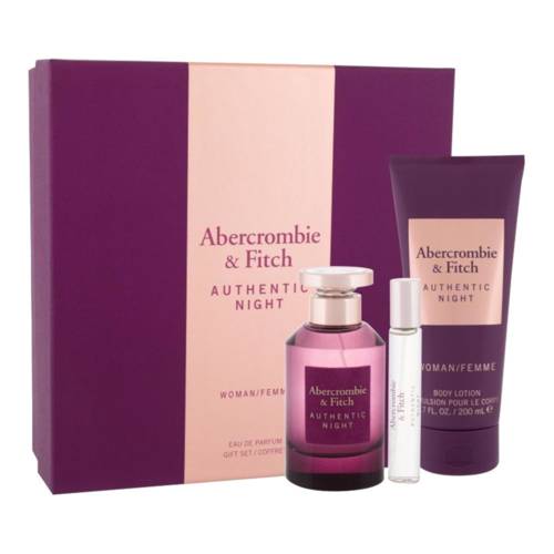 Abercrombie & Fitch Authentic Night Femme  zestaw - woda perfumowana 100 ml + woda perfumowana 15 ml + balsam 200 ml