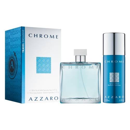 Azzaro Chrome  zestaw - woda toaletowa 100 ml + dezodorant spray 150 ml